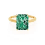 LULU - Radiant Emerald 18k Yellow Gold Petite Solitaire