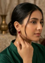 Scarlet Spark | Red Stud Earrings