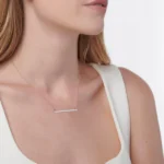 AMAL - Lab Diamond Bar Necklace 18k Yellow Gold