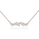 Lab Diamond Emerald & Round Mix Cluster Statement Necklace