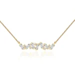 Lab Diamond Emerald & Round Mix Cluster Statement Necklace