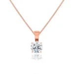 Aurora Diamond 18k Rose Gold Solitaire Pendant