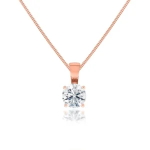 Aurora Diamond 18k Rose Gold Solitaire Pendant