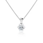 BRIGITTA - Round Diamond 6 Claw Pendant 950 Platinum