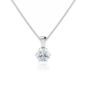 BRIGITTA - Round Diamond 6 Claw Pendant 950 Platinum