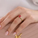 Ruby Engagement Ring 18k Yellow Gold | Lily Rings
