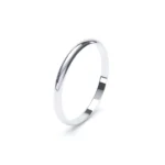 D Shape Plain Wedding Ring 9k White Gold