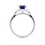 DELILAH - Blue Sapphire 950 Platinum Shoulder Set Ring