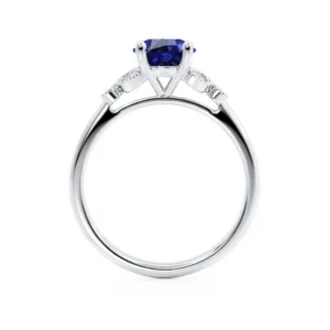 DELILAH - Blue Sapphire 950 Platinum Shoulder Set Ring