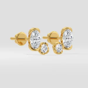 Oval Duelle Diamond Earrings