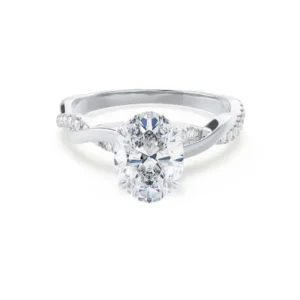 EDEN Oval Lab Diamond Platinum Vine Solitaire