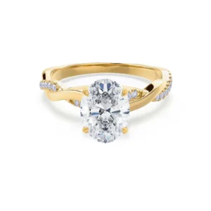 EDEN Oval Lab Diamond 18k Yellow Gold Vine Solitaire
