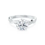 EDEN Round Lab Diamond 950 Platinum Vine Solitaire Ring