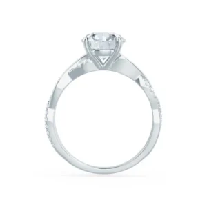 EDEN Round Lab Diamond 950 Platinum Vine Solitaire Ring