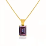 ELIZA - Emerald Cut Alexandrite 4 Claw Pendant 18k Yellow Gold