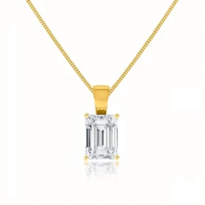 ELIZA - Lab Diamond 4 Claw Drop Pendant 18k Yellow Gold