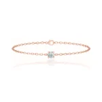 Round Lab Diamond Solitaire Bracelet 18k Rose Gold