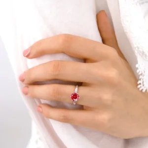 JULIET - Ruby Solitaire Engagement Ring 18k Rose Gold