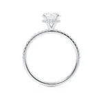 LIVELY Round Lab Diamond 950 Platinum Petite Hidden Halo Pavé Shoulder Set Ring
