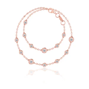 LAINEY - Lab Diamond Bezel Edge Necklace 18k Rose Gold