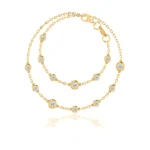 LAINEY - Lab Diamond Bezel Edge Necklace 18k Yellow Gold