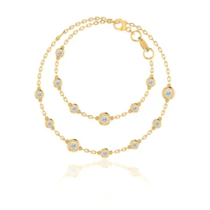 LAINEY - Lab Diamond Bezel Edge Necklace 18k Yellow Gold