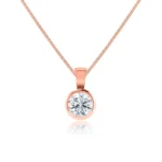 LARISA - Round Diamond Bezel Edge Pendant 18k Rose Gold