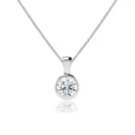 LARISA - Round Diamond Bezel Edge Pendant 950 Platinum