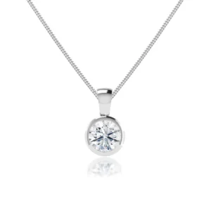 LARISA - Round Diamond Bezel Edge Pendant 950 Platinum