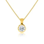 LARISA - Lab Diamond Bezel Edge Pendant 18k Yellow Gold