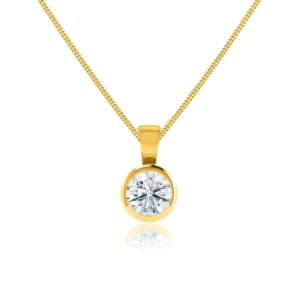 LARISA - Lab Diamond Bezel Edge Pendant 18k Yellow Gold