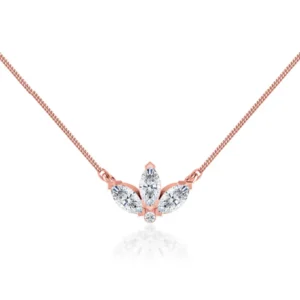 LENA - Marquise Petal Lab Diamond Necklace 18k Rose Gold