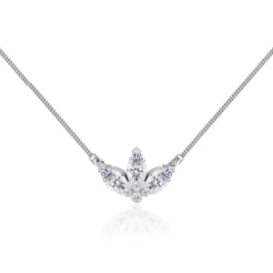 LENA - Marquise Petal Lab Diamond Necklace 18k White Gold