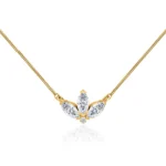 LENA - Marquise Petal Lab Diamond Necklace 18k Yellow Gold