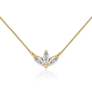 LENA - Marquise Petal Lab Diamond Necklace 18k Yellow Gold