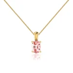 Oval Champagne Sapphire 4 Pendant 18k Yellow Gold