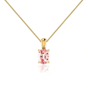 Oval Champagne Sapphire 4 Pendant 18k Yellow Gold