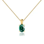 LILA - Emerald 4 Claw Drop Pendant 18k Yellow Gold