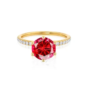 Ruby Engagement Ring 18k Yellow | Lily Rings