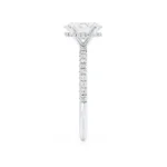 LIVELY Oval Lab Diamond Platinum Petite Hidden Halo Pavé Shoulder Set