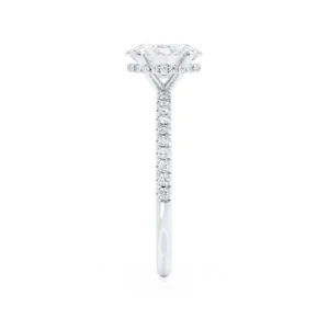 LIVELY Oval Lab Diamond Platinum Petite Hidden Halo Pavé Shoulder Set