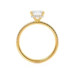 LIVELY Ready to Ship 2.01ct Emerald Lab Diamond & Diamond 18K Yellow Gold Hidden Halo Micro Pavé Shoulder Set