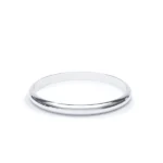 D Shape Plain Wedding Ring 9k White Gold