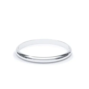 D Shape Plain Wedding Ring 9k White Gold