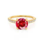 Ruby Engagement Ring 18k Yellow Gold | Lily Rings