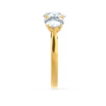 LEANORA Round Lab Diamond 18k Yellow Gold Trilogy Ring