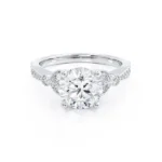 LILIANA Round Lab Diamond 950 Platinum Shoulder Set Ring
