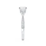 LILIANA Round Lab Diamond 950 Platinum Shoulder Set Ring