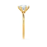 LILLIE Round Lab Diamond 18K Yellow Gold 6 Prong Knife Edge Solitaire Ring