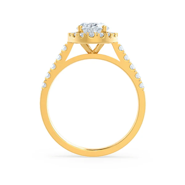 ROSA Oval Lab Diamond 18k Yellow Gold Halo